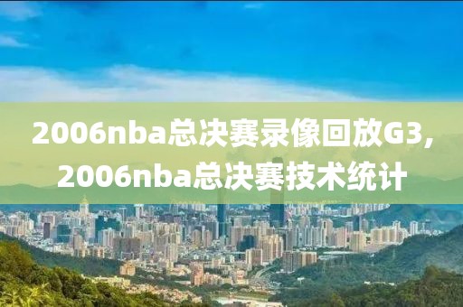 2006nba总决赛录像回放G3,2006nba总决赛技术统计