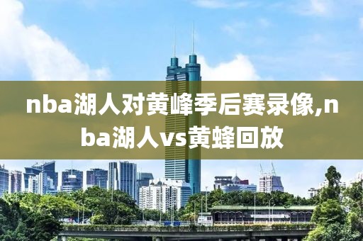 nba湖人对黄峰季后赛录像,nba湖人vs黄蜂回放